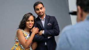 Mandatory Credit: Photo by Chelsea Lauren/Variety/REX/Shutterstock (5622630r) Kerry Washington and Aziz Ansari Variety Studio: Actors on Actors, Los Angeles, America - 03 April 2016